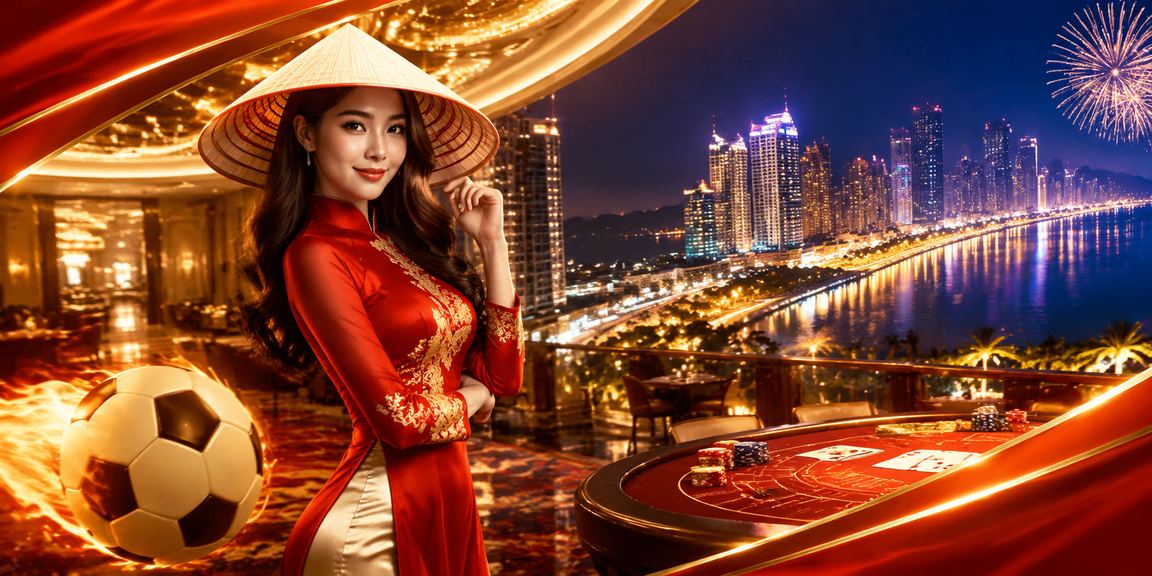Không gian casino cá cược hiện đại tại Việt Nam về đêm đầy sôi động